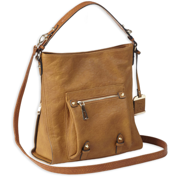 Bulldog Cases Hobo Anna  Purse with Holster Ambidextrous Most Small Pistols & Revolvers Leather Cognac Medium