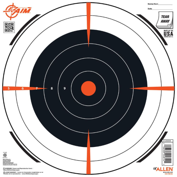 Allen EZ-Aim Bullseye Target 12" Pad of 100