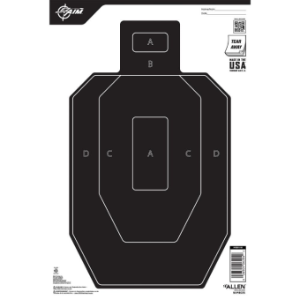 Allen EZ-Aim Half-Size IPSC Silhouette Target 12"x18" Pack of 50
