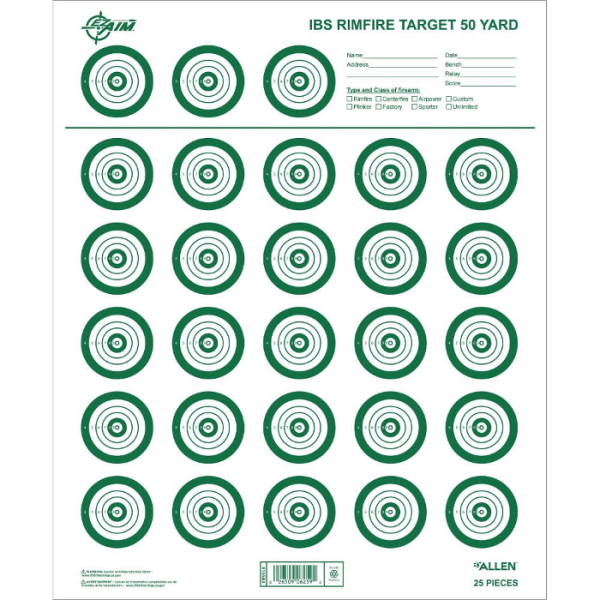 Allen EZ-Aim IBS Rimfire Target 14x17 Pack of 25
