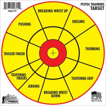 Pro-Shot Pistol Diagnostic Training Target Pack of 6