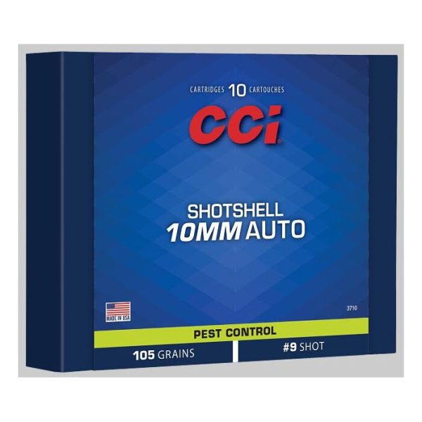 CCI Pest Control Ammunition 10mm Auto #9 Shot 88 Grain Box of 10
