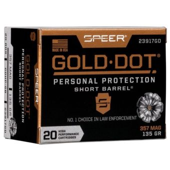 Speer Gold Dot Short Barrel Ammunition 357 Magnum Hollow Point 135 Grain Box of 20