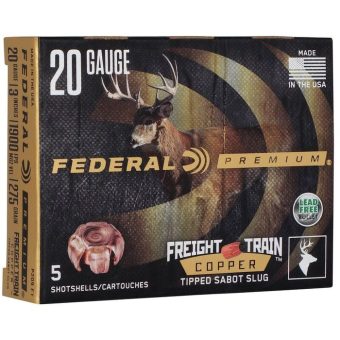 Federal Premium Freight Train Copper 20 Gauge 3" 275 Grain Copper Tipped Sabot Slug Box of 5