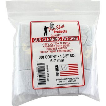 Pro-Shot Cotton Flannel Cleaning Patches 22 - 27 Caliber 1" Pack of 600