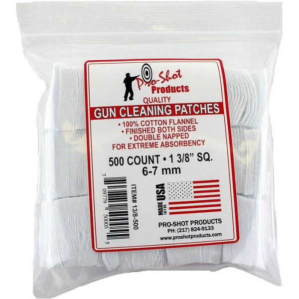Pro-Shot Cotton Flannel Cleaning Patches 22 - 27 Caliber 1" Pack of 600