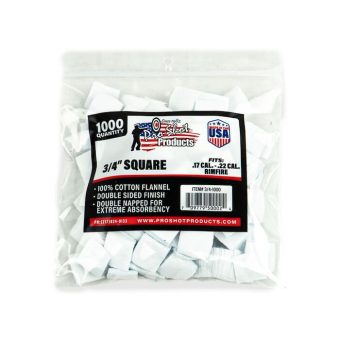 Pro-Shot Cotton Flannel Cleaning Patches 22 Caliber .75" Pack of 1000