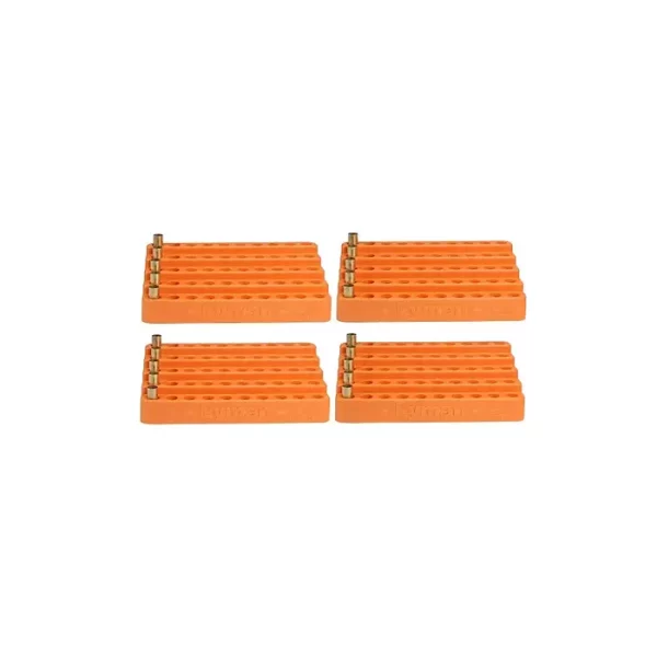Lyman Handgun Bleacher Block Reloading Tray (0.445 Diameter) 50 Rounds Pack of 4 Orange Plastic