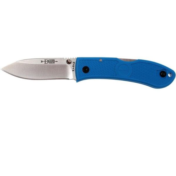KA-BAR Dozier Hunter Folding Knife 3" Drop Point Blue Satin Blade