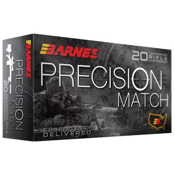 Barnes Precision Match Ammunition 223 Remington 55 Grain Match Burner Open Tip Match Box of 20
