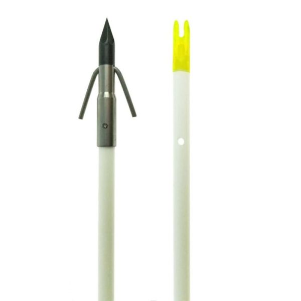 Muzzy Classic Fiberglass Bowfishing Arrow with Carp Point & Slide White 32"