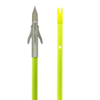 Muzzy Iron Fiberglass Bowfishing Arrow with 3-Barb Fish Point Chartreuse 32"