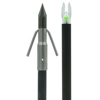 Muzzy Carbon Lighted Bowfishing Arrow with Carp Point, Slide, & Nockturnal Nock Green 37"