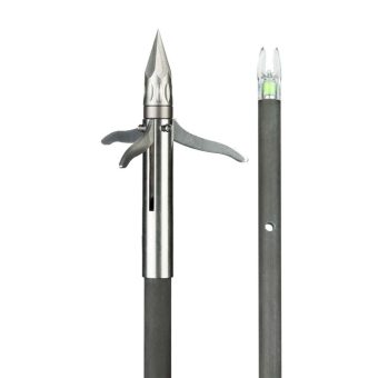Muzzy Carbon Lighted Bowfishing Arrow with Gar Point, Slide, & Nockturnal Nock Green 37"