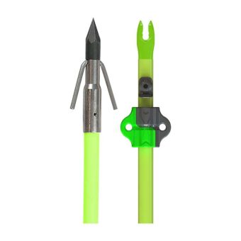 Muzzy Classic Fiberglass Bowfishing Arrow with Carp Point & Slide Chartreuse 32"