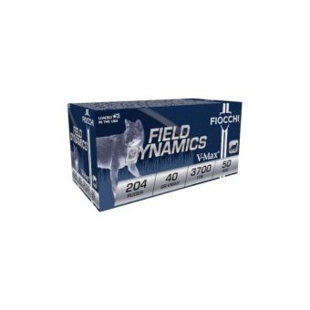 Fiocchi  Field Dynamics Ammunition 204 Ruger 40 Grain V-Max Polymer Tip Box of 50