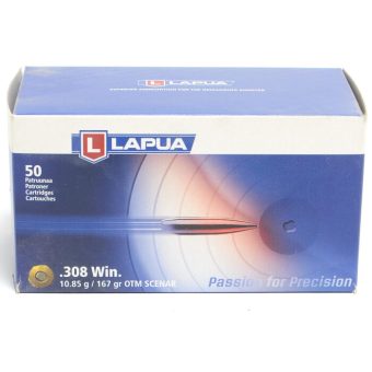 Lapua Ammunition 308 Winchester 167 Grain Scenar Boat Tail Hollow Point Box of 50