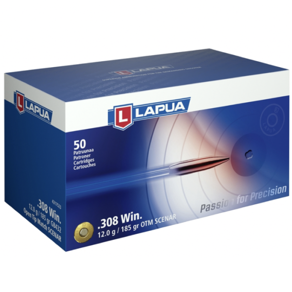 Lapua Ammunition 308 Winchester 185 Grain Scenar Open Tip Match Box of 50