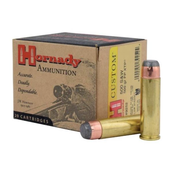 Hornady Ammunition 500 S&W Magnum 500 Grain XTP Flat Point Box of 20