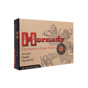 Hornady  Dangerous Game Ammunition 500 Nitro Express 570 Grain DGS Jacketed Flat Nose Box of 20