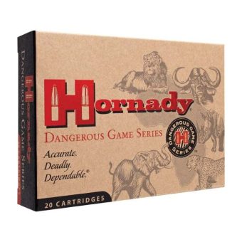 Hornady  Dangerous Game Ammunition 458 Lott 500 Grain DGS Jacketed Flat Nose Box of 20