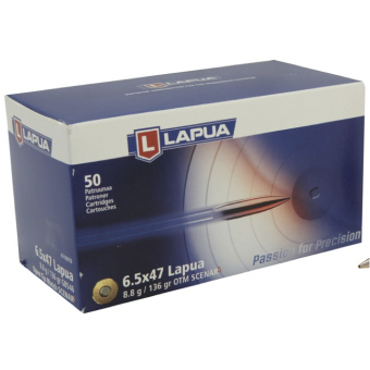 Lapua Ammunition 6.5x47mm Lapua 136 Grain Scenar-L Open Tip Match Box of 50