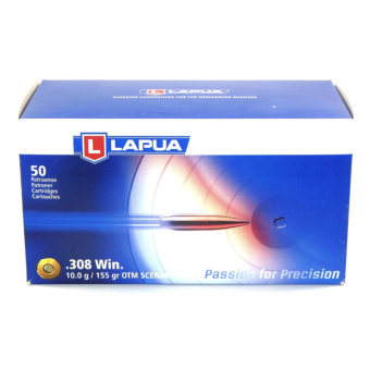 Lapua Ammunition 308 Winchester 155 Grain Scenar Boat Tail Hollow Point Box of 50