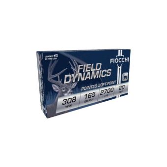 Fiocchi Field Dynamics Ammunition 308 Winchester 165 Grain Pointed Soft Point Box of 20