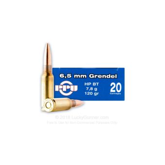 Prvi Partizani Ammunition 6.5 Grendel 120 Grain Boat Tail Hollow Point Box of 20
