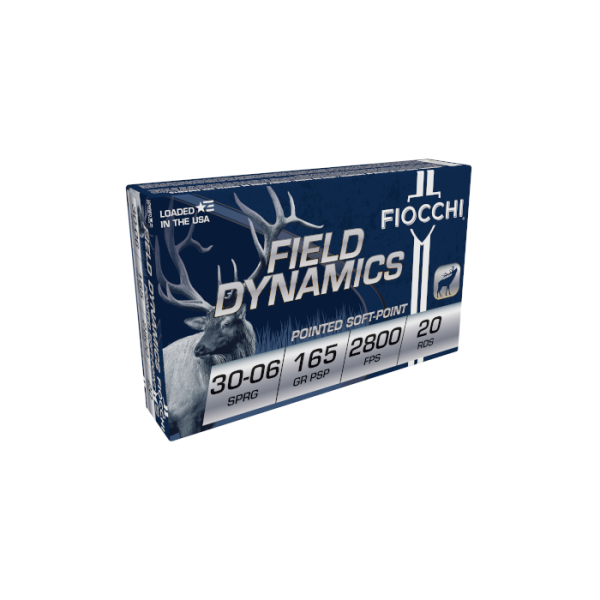 Fiocchi Field Dynamics Ammunition 30-06 Springfield 165 Grain Pointed Soft Point Box of 20