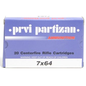 Prvi Partizan Ammunition 7x64mm Brenneke 140 Grain Pointed Soft Point Box of 20