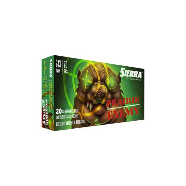 Sierra Ammunition 243 Winchester 70 Grain BlitzKing Flat Based Spitzer Box of 20