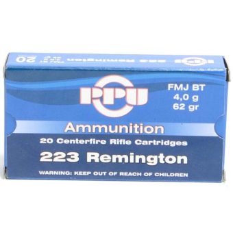 Prvi Partizan Ammunition 223 Remington 62 Grain Full Metal Jacket Box of 20