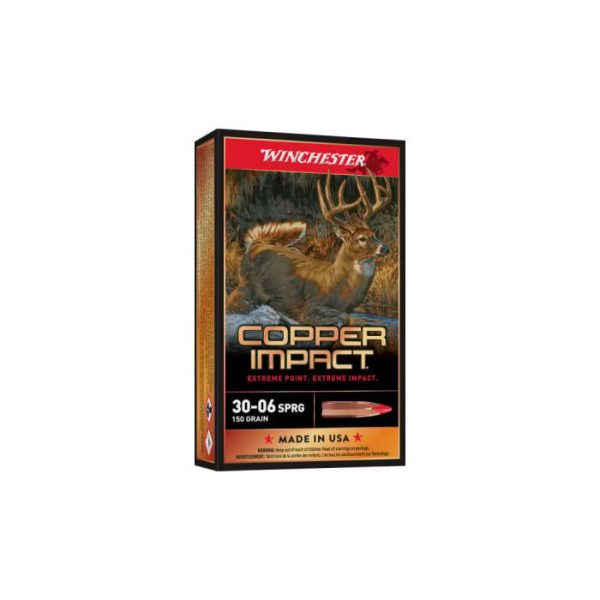 Winchester Copper Impact Ammunition 30-06 Springfield 150 Grain Copper Impact Copper Hollow Point Box of 20