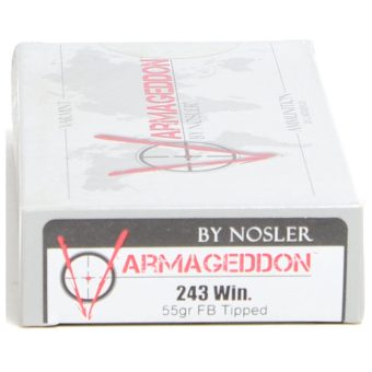 Nosler Varmageddon Ammunition 243 Winchester 55 Grain Varmageddon Polymer Tip Box of 20
