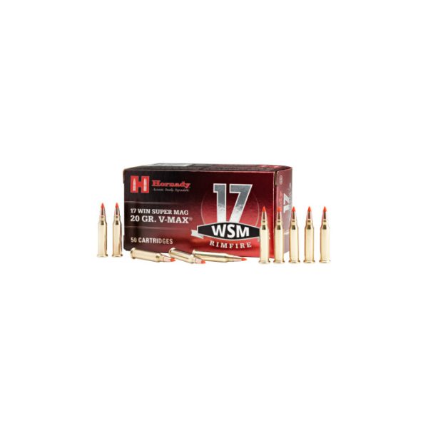 Hornady Ammunition 17 Winchester Super Magnum 20 Grain V-MAX Polymer Tip Box of 50