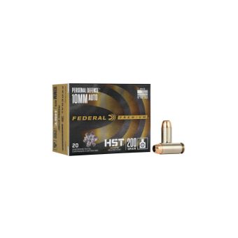 Federal Premium HST Ammunition 10mm Auto 200 Grain Jacketed Hollow Point Box of 20