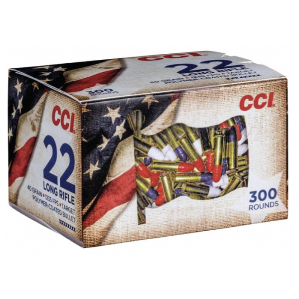 CCI Patriot Pack Ammunition 22 Long Rifle 40 Grain Round Nose Box of 300