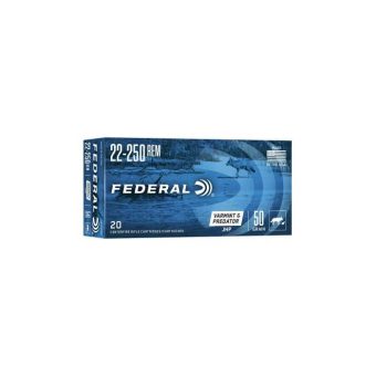 Federal Premium Ammunition 22-250 Remington 50 Grain Jacketed Hollow Point Box of 20