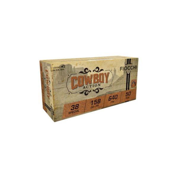 Fiocchi Cowboy Action Ammunition 38 Special 158 Grain Flat Point Box of 50