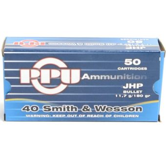 Prvi Partizan Ammunition 40 S&W 180 Grain Jacketed Hollow Point Box of 50