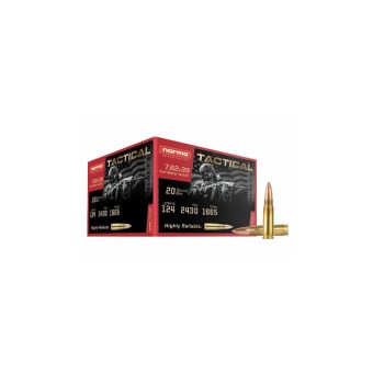 Norma Tactical Ammunition 7.62x39mm 124 Grain Full Metal Jacket Box of 20
