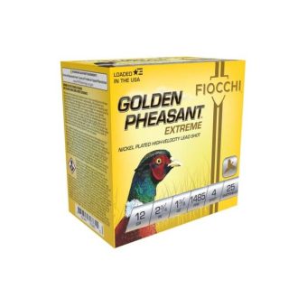 Fiocchi Golden Pheasant Ammunition 12 Gauge 2-3/4" 1-3/8 oz #4 Shot Box of 25
