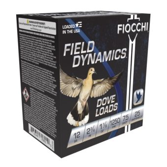 Fiocchi Dove & Quail  Ammunition 12 Gauge 2-3/4" 1-1/8 oz #7.5 Shot Box of 25