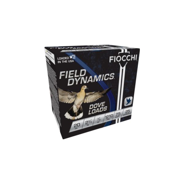 Fiocchi Dove & Quail  Ammunition 20 Gauge 2-3/4" 7/8 oz #7.5 Shot Box of 25