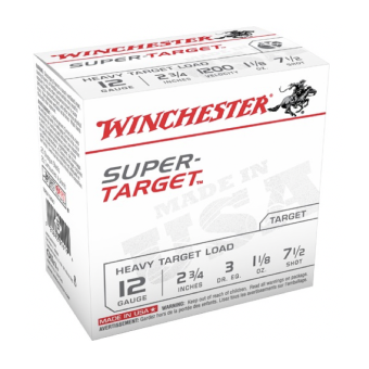 Winchester Super Target Ammunition 12 Gauge 2-3/4" 1-1/8 oz #7.5 Shot Box of 25