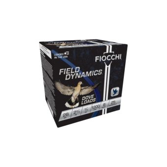 Fiocchi Dove & Quail  Ammunition 28 Gauge 2-3/4" 3/4 oz #8 Shot Box of 25