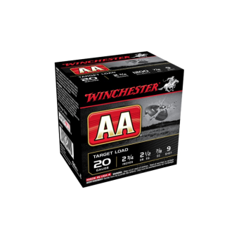 Winchester AA Target Ammunition 20 Gauge 2-3/4" 7/8 oz #9 Shot Box of 25