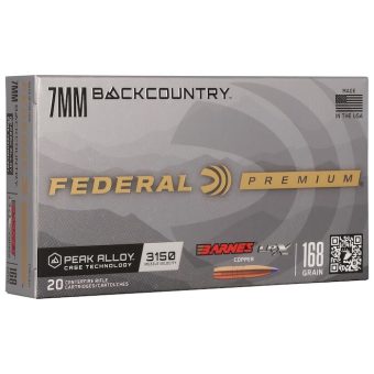 Federal Premium Ammunition 7mm Backcountry 168 Grain Barnes LRX Polymer Tipped Box of 20