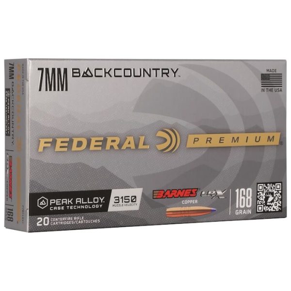 Federal Premium Ammunition 7mm Backcountry 168 Grain Barnes LRX Polymer Tipped Box of 20